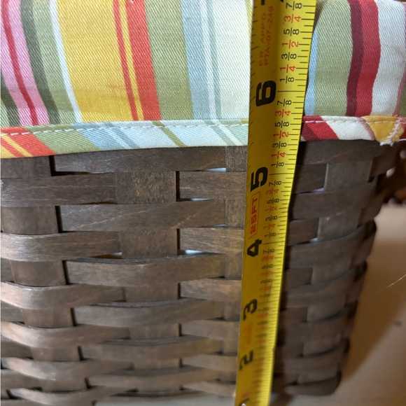Vintage Longaberger Long Tapered Basket with Striped Liner - Picture 9 of 10